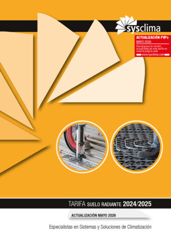 Portada Tarifa Suelo Radiante 2024 actualización PVPs MAYO 2026